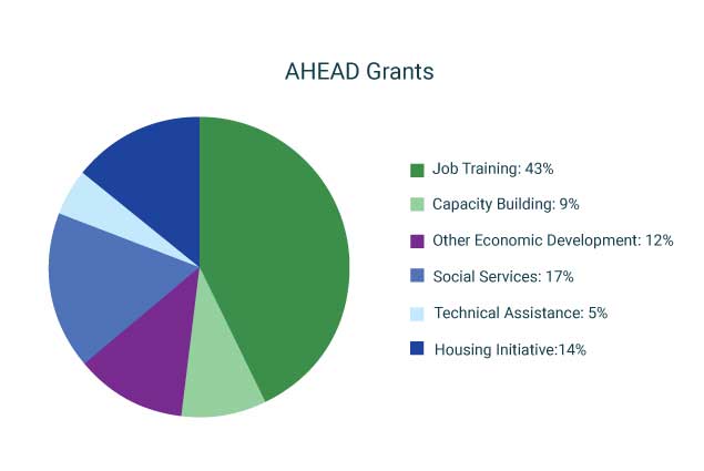 ahead grants categories pie chart