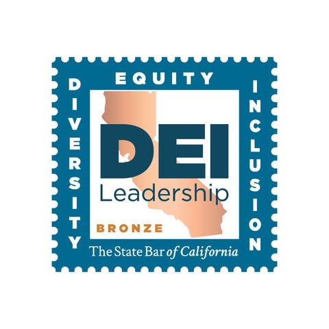 graphic of Diversity, Equity, and Inclusion Leadership Seal from the State Bar of California