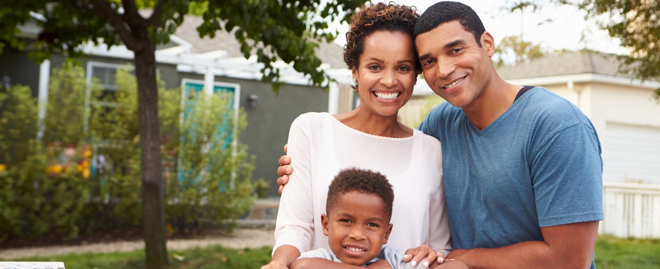 photo of Black family who achieved homeownership
