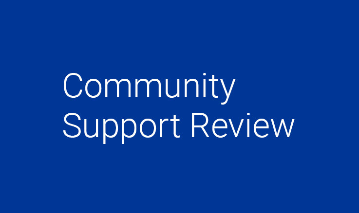 graphic that reads "Community Support Review"