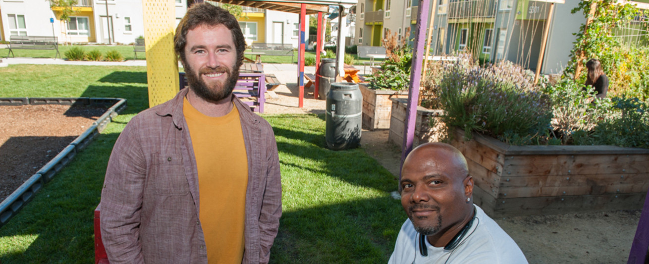 Gavin Raders, Executive Director of Planting Justice, and Anthony Forrest, re-entry jobs program participant