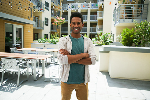Kyron Pierce, Senior Housing Client Manager with The San Diego LGBT Community Center, provides resident services and programs.